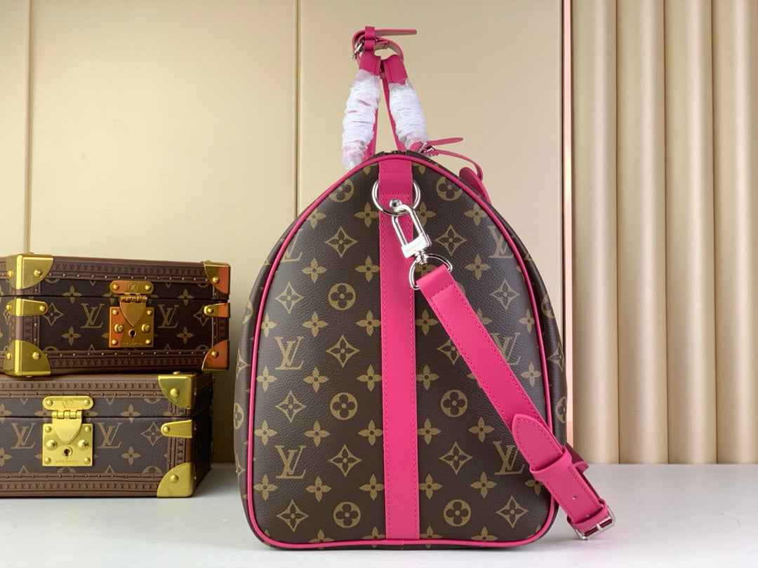Louis Vuitton Keepall Bandoulière 50 M46773 Monogram Canvas Plum