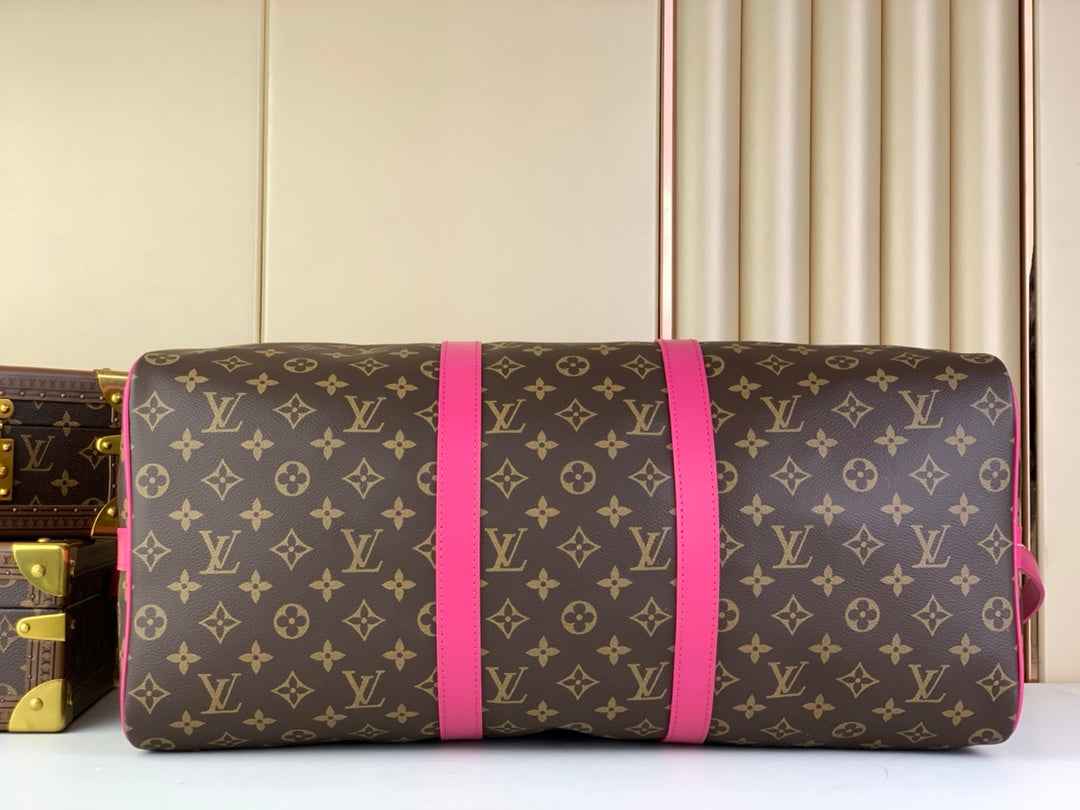 Louis Vuitton Keepall Bandoulière 50 M46773 Monogram Canvas Plum