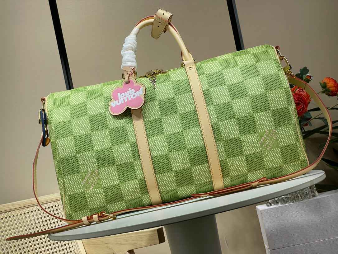 Louis Vuitton Keepall Bandoulière 50 N40667 Green Damier Canvas