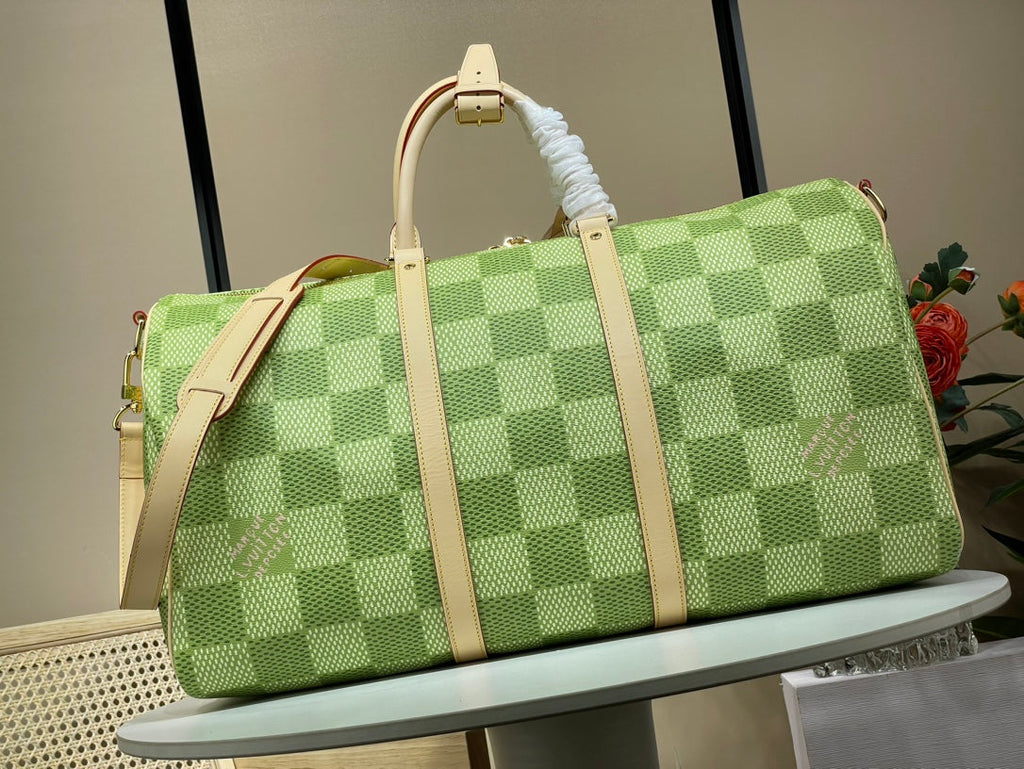 Louis Vuitton Keepall Bandoulière 50 N40667 Green Damier Canvas