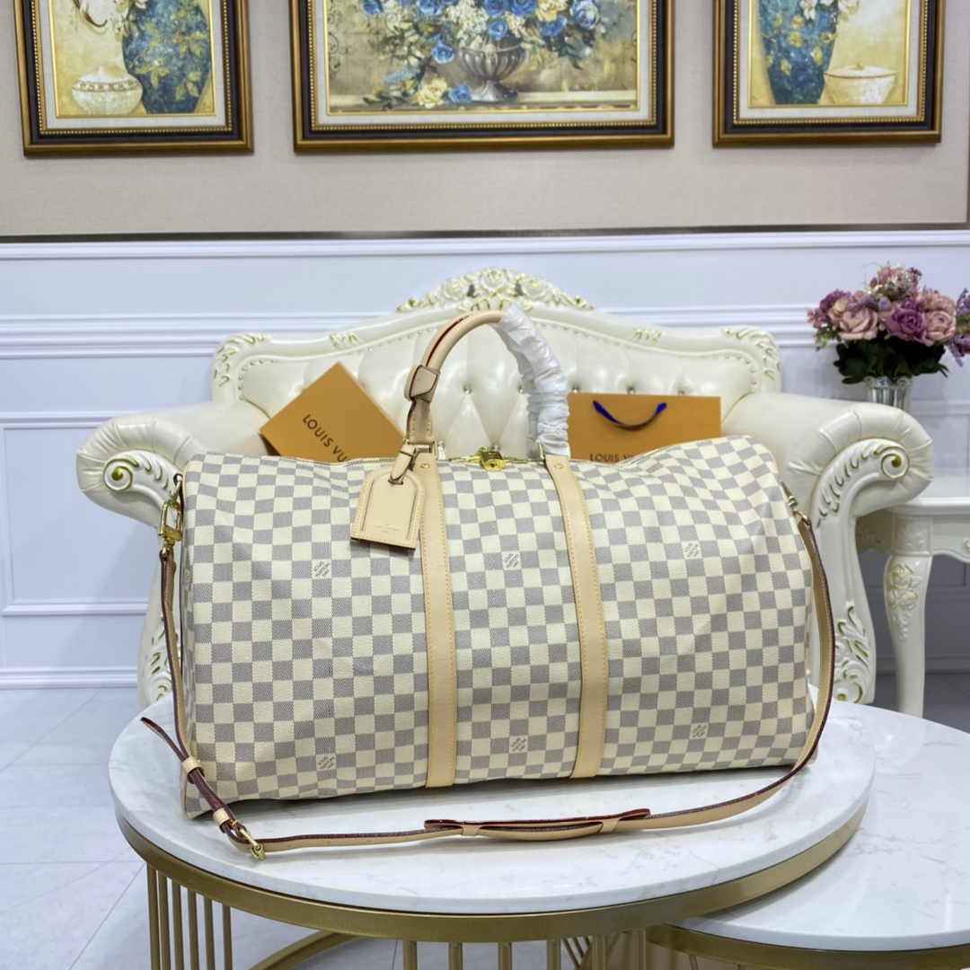 Louis Vuitton Keepall Bandoulière 55 N41429 Damier Azur Canvas