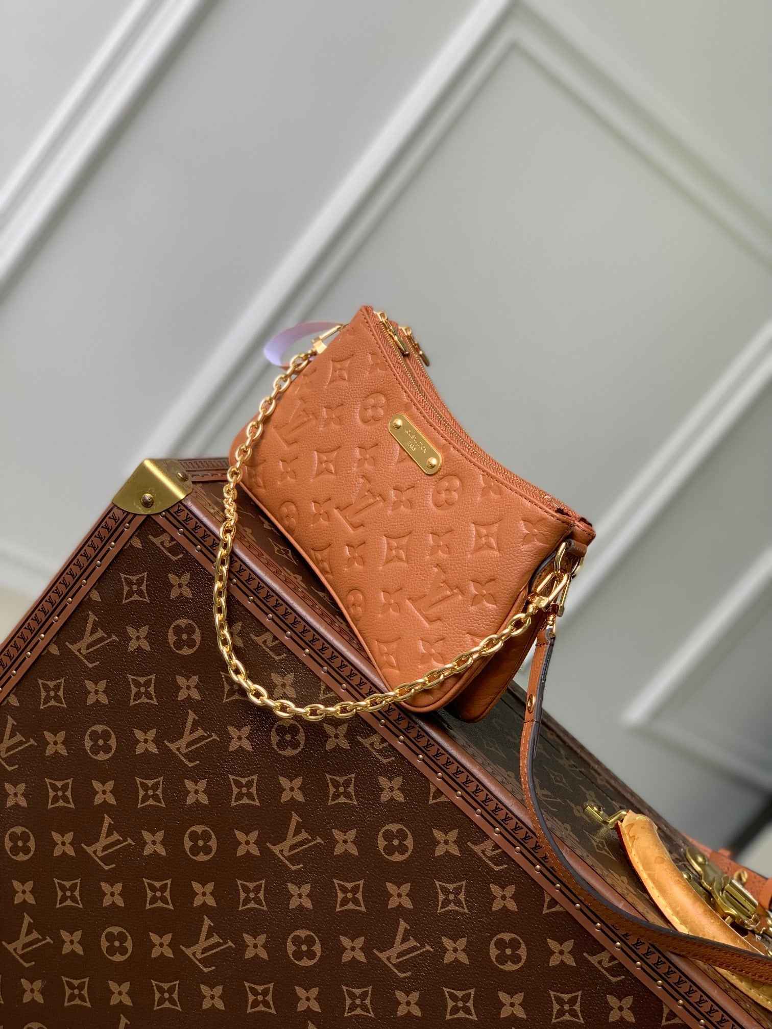 Louis Vuitton Liv Pochette Bag M83301 Brown Leather