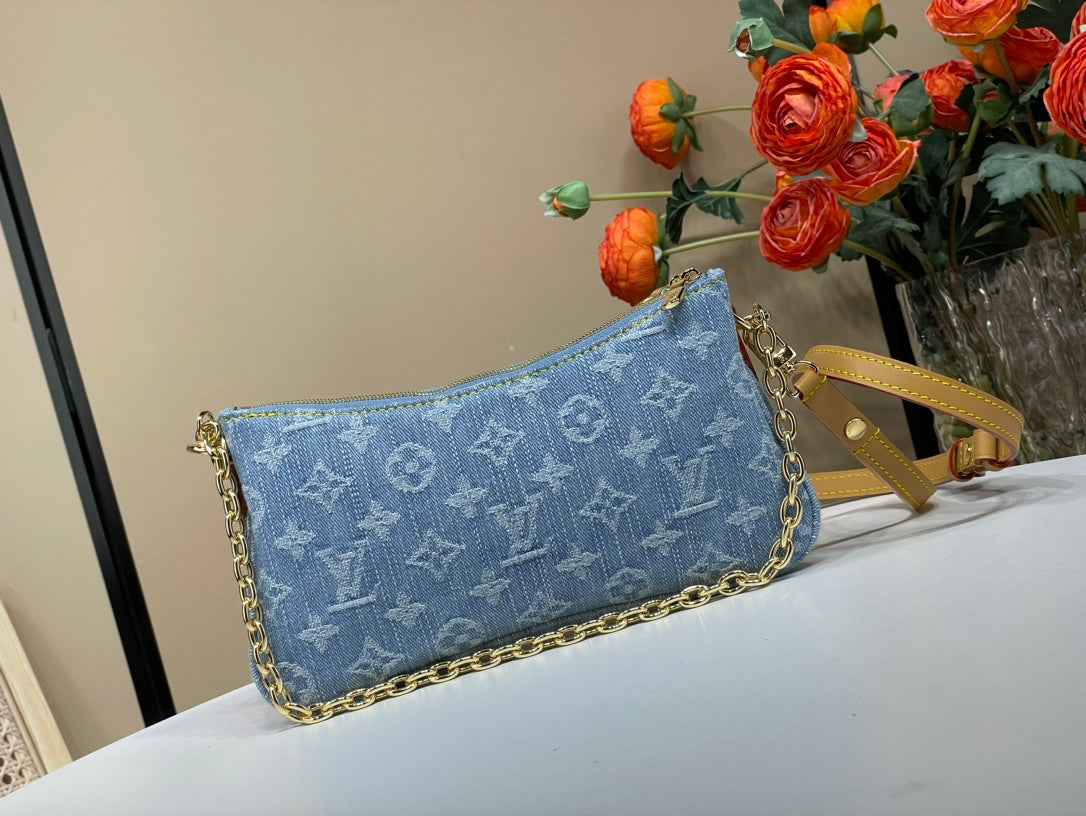 Louis Vuitton Liv Pochette Bag M14159 Blue Washed