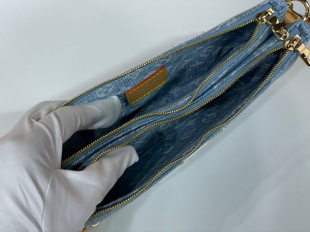 Louis Vuitton Liv Pochette Bag M14159 Blue Washed