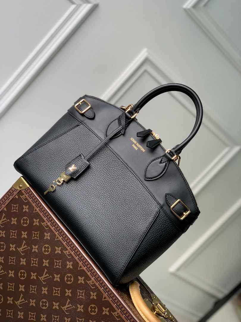 Louis Vuitton Lock It MM High End M22914 Black Leathers