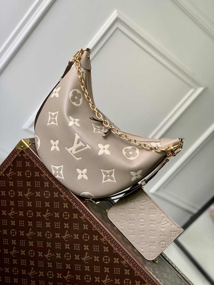 Louis Vuitton Loop Hobo M46738 Dove Gray Monogram Leather - Default Title - View 1