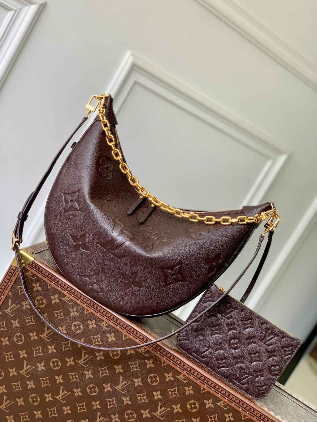 Louis Vuitton Loop Hobo Bag M14042 Coffee Monogram Leather