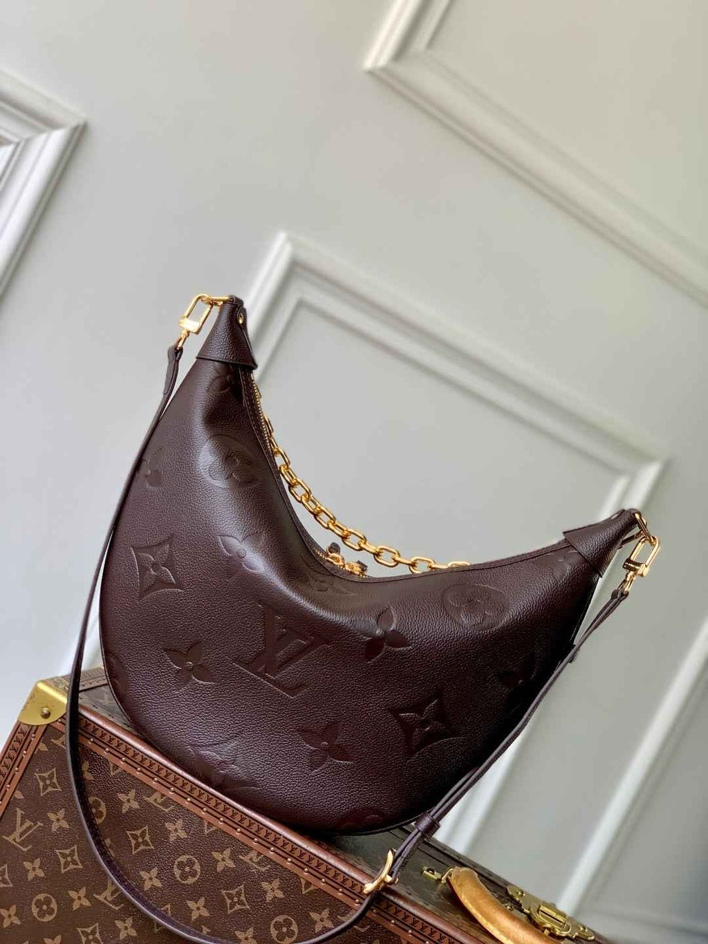 Louis Vuitton Loop Hobo Bag M14042 Coffee Monogram Leather