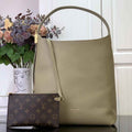 Louis Vuitton Low Key Hobo MM Bag M24988 Khaki Grained calfskin