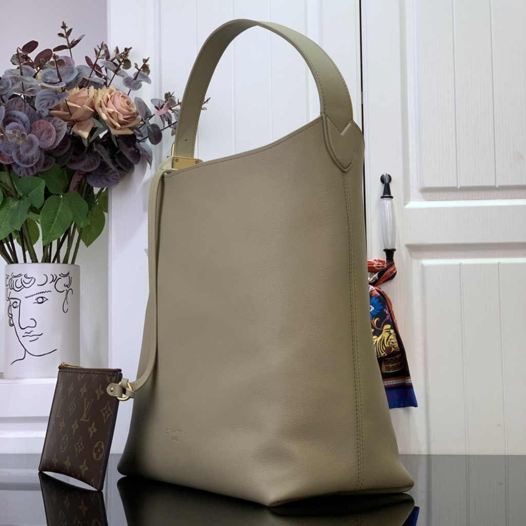 Louis Vuitton Low Key Hobo MM Bag M24988 Khaki Grained calfskin - Default Title - View 2