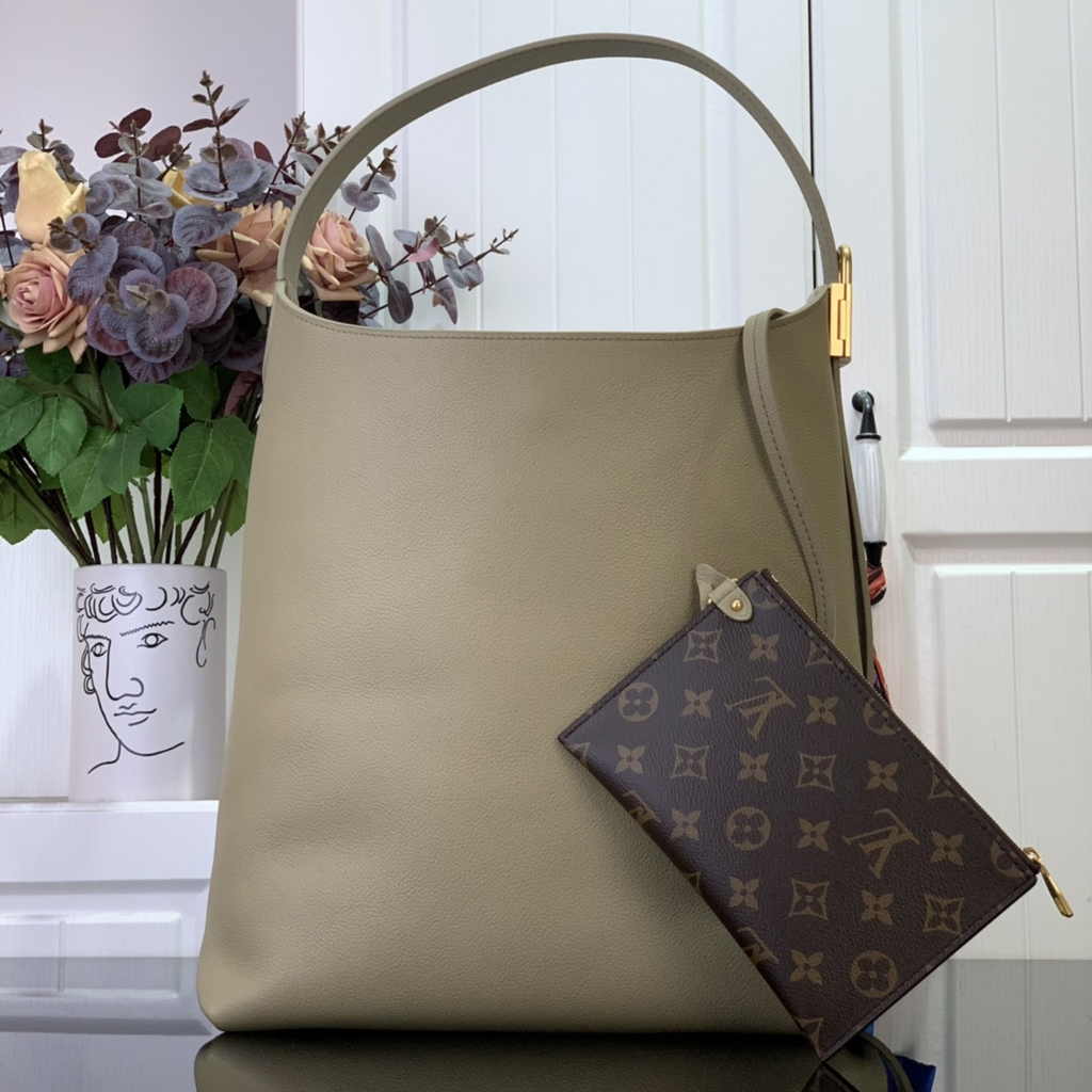 Louis Vuitton Low Key Hobo MM Bag M24988 Khaki Grained calfskin - Default Title - View 3