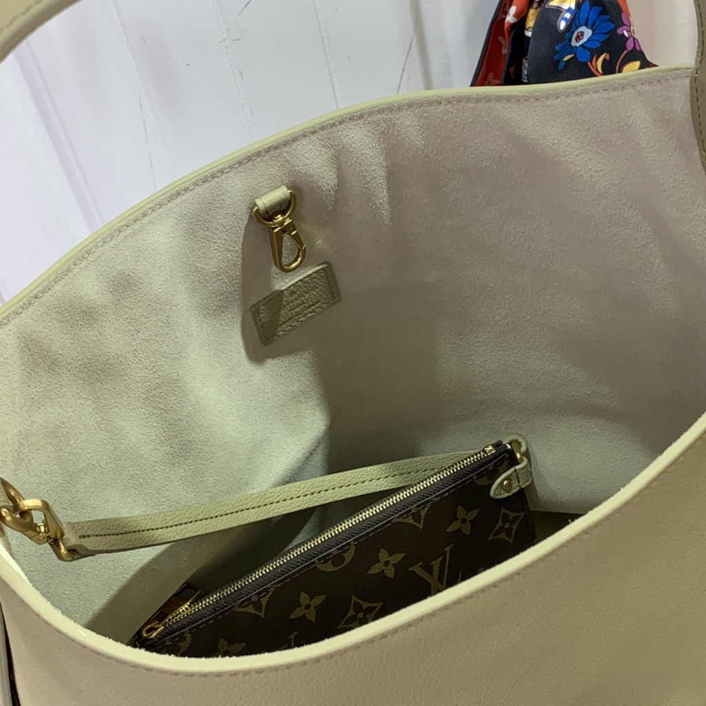Louis Vuitton Low Key Hobo MM Bag M24988 Khaki Grained calfskin