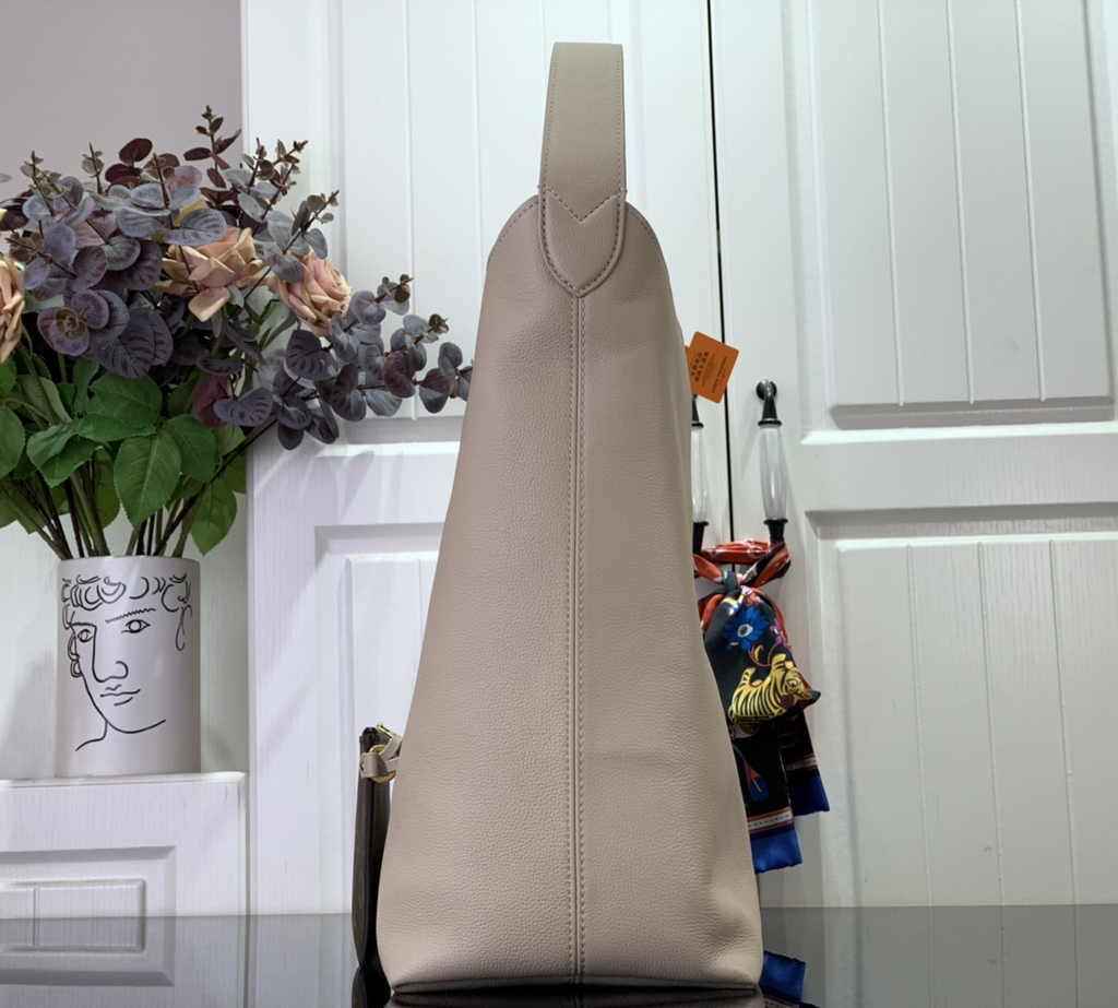 Louis Vuitton Low Key Hobo MM Bag M25022 Beige Grained calfskin