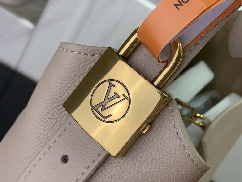 Louis Vuitton Low Key Hobo MM Bag M25022 Beige Grained calfskin