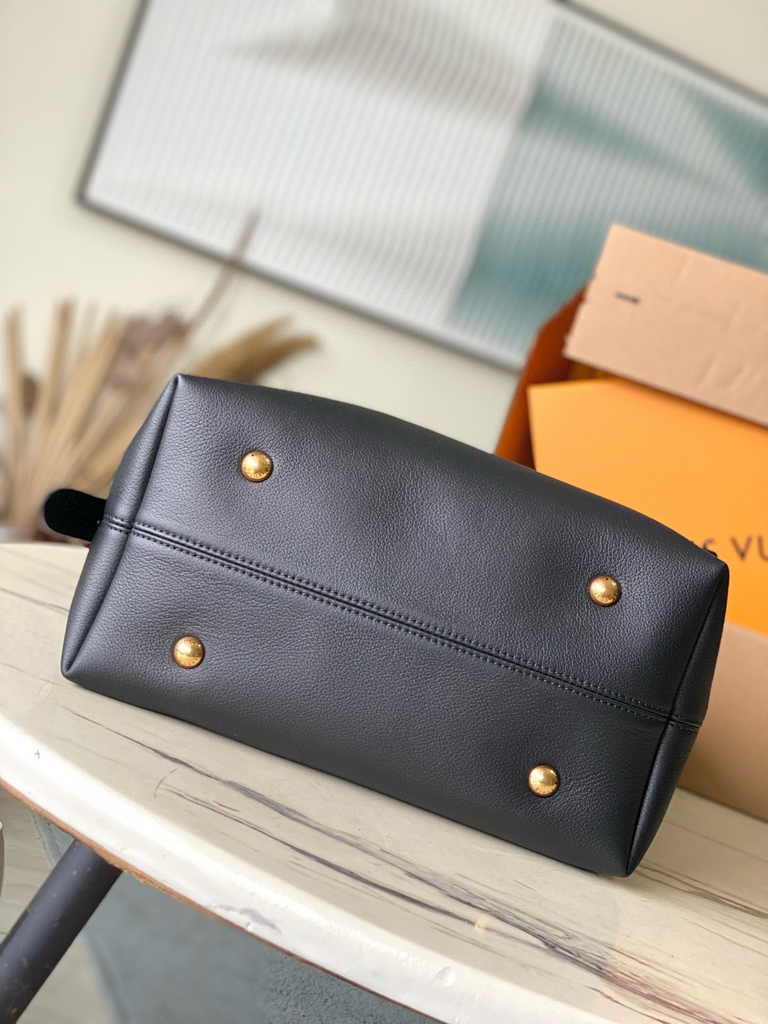 Louis Vuitton Low Key Hobo MM Bag M24856 Black Grained calfskin