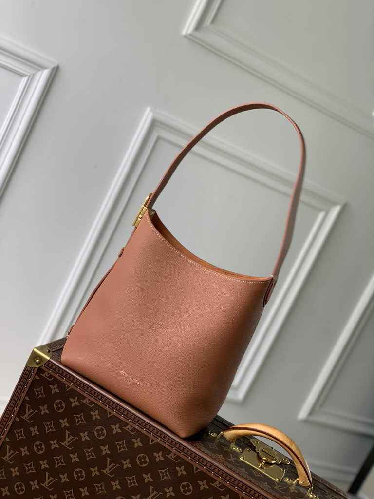 Louis Vuitton Low Key Hobo PM Bag M25354 Brown Grained calfskin
