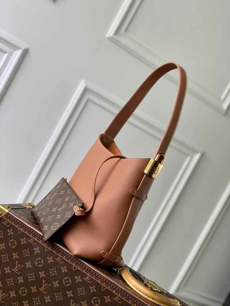 Louis Vuitton Low Key Hobo PM Bag M25354 Brown Grained calfskin