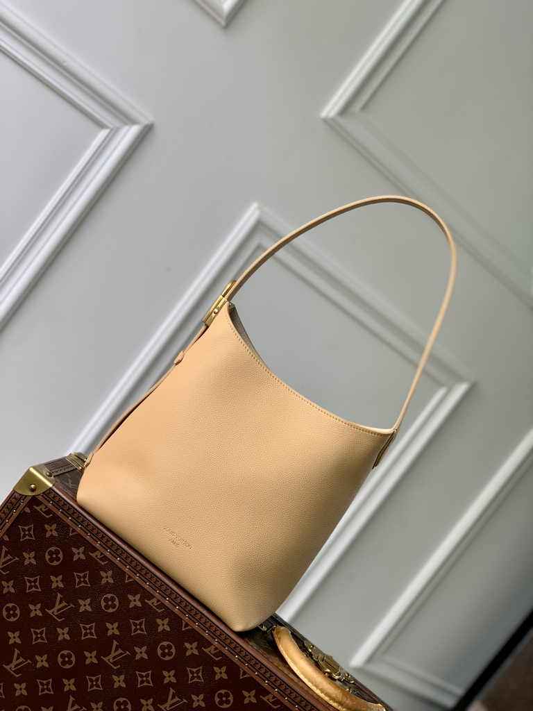 Louis Vuitton Low Key Hobo PM Bag M25354 Apricot Grained calfskin