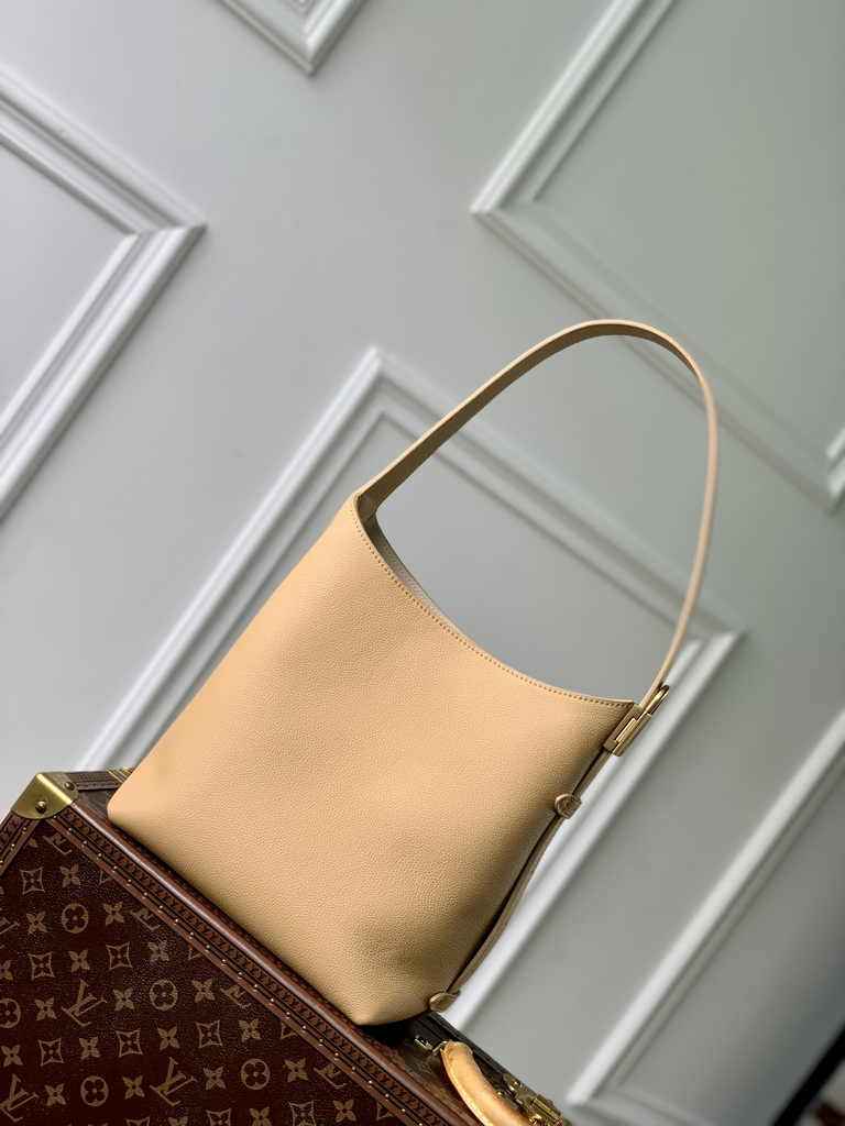 Louis Vuitton Low Key Hobo PM Bag M25354 Apricot Grained calfskin