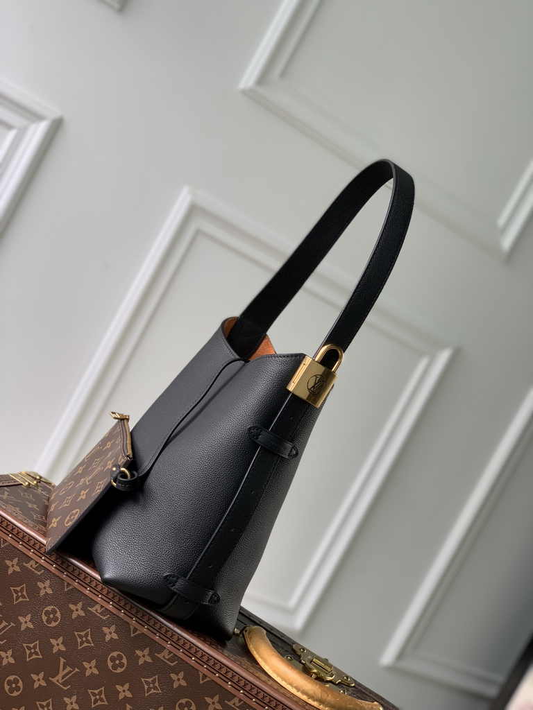 Louis Vuitton Low Key Hobo PM Bag M25352 Black Grained calfskin - Default Title - View 2
