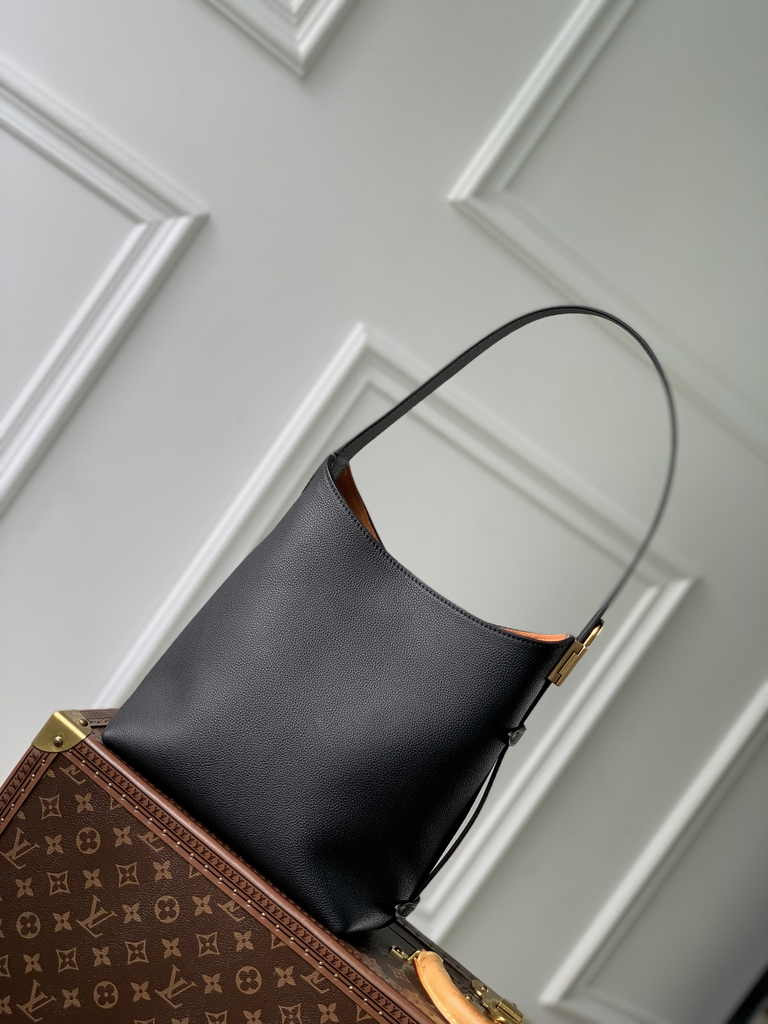 Louis Vuitton Low Key Hobo PM Bag M25352 Black Grained calfskin - Default Title - View 3