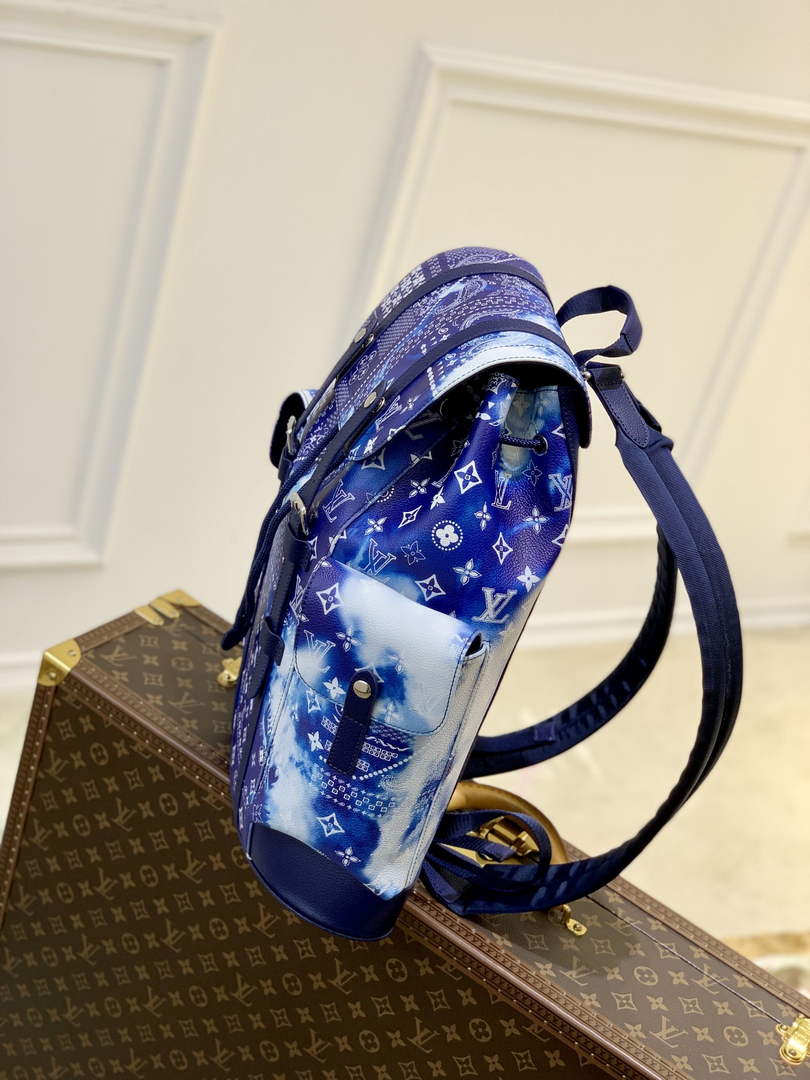 Louis Vuitton LV M20554 Christopher PM Backpack Leather Blue