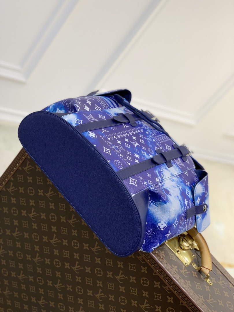 Louis Vuitton LV M20554 Christopher PM Backpack Leather Blue