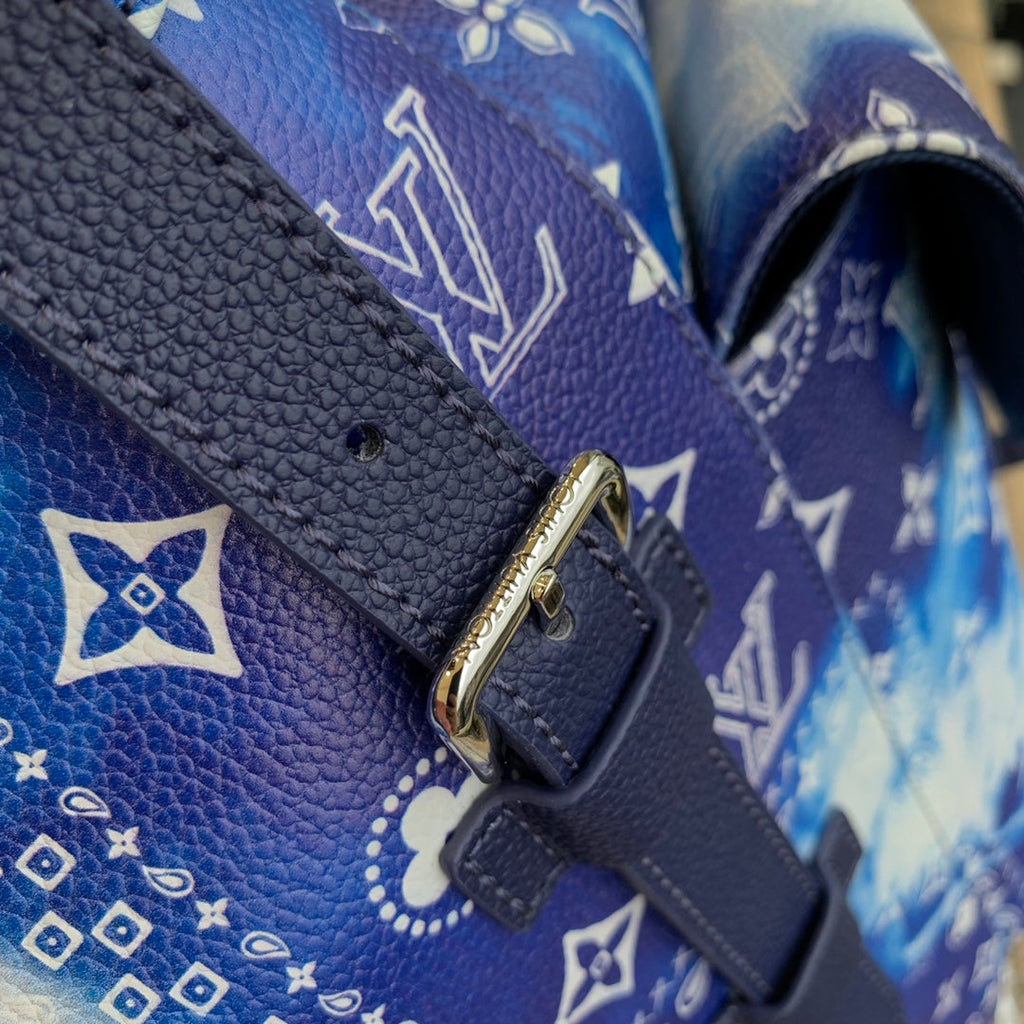Louis Vuitton LV M20554 Christopher PM Backpack Leather Blue