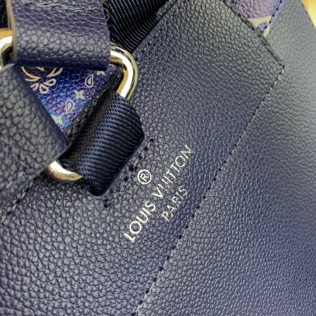 Louis Vuitton LV M20554 Christopher PM Backpack Leather Blue