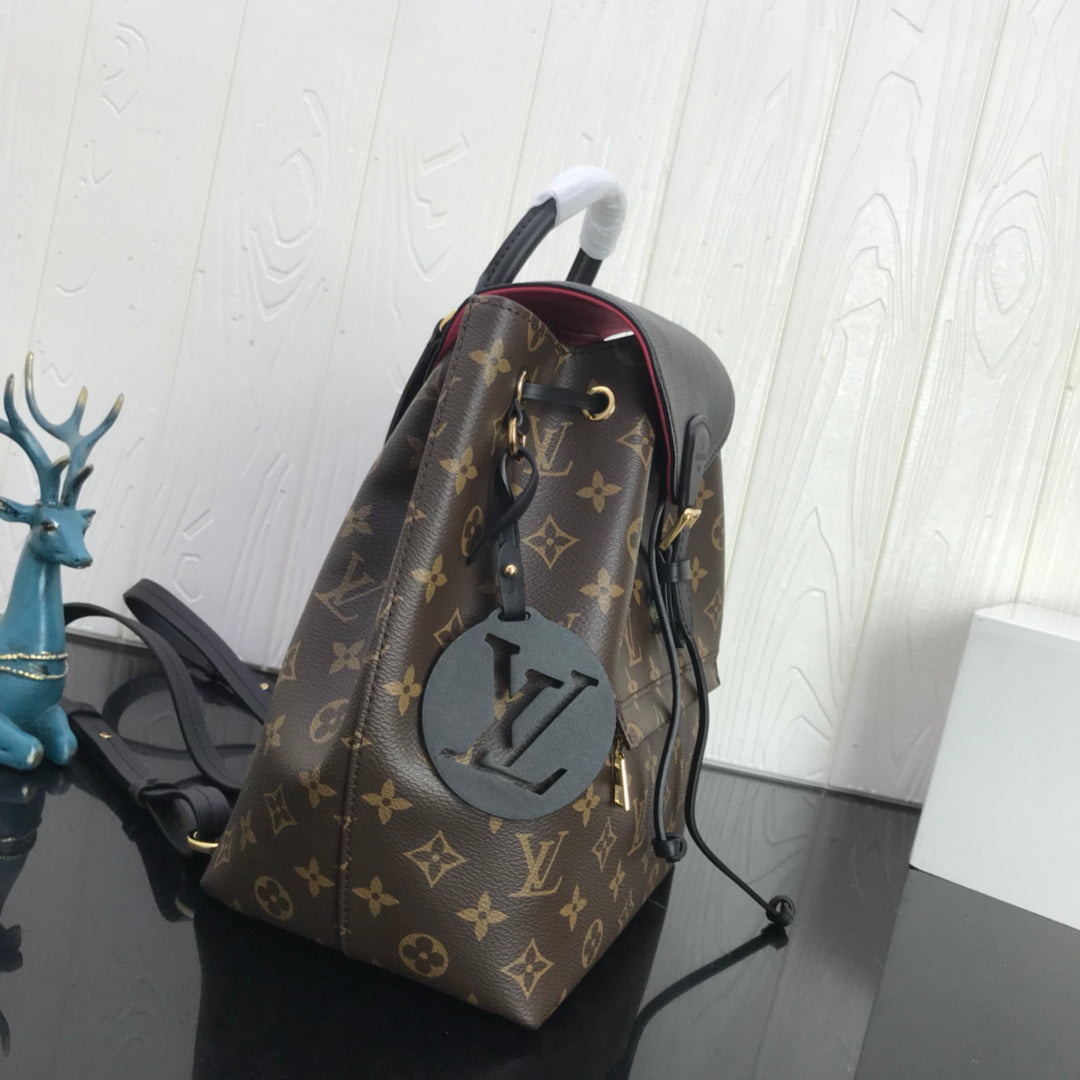 Louis Vuitton LV M45515 Montsouris PM Backpack Monogram Black