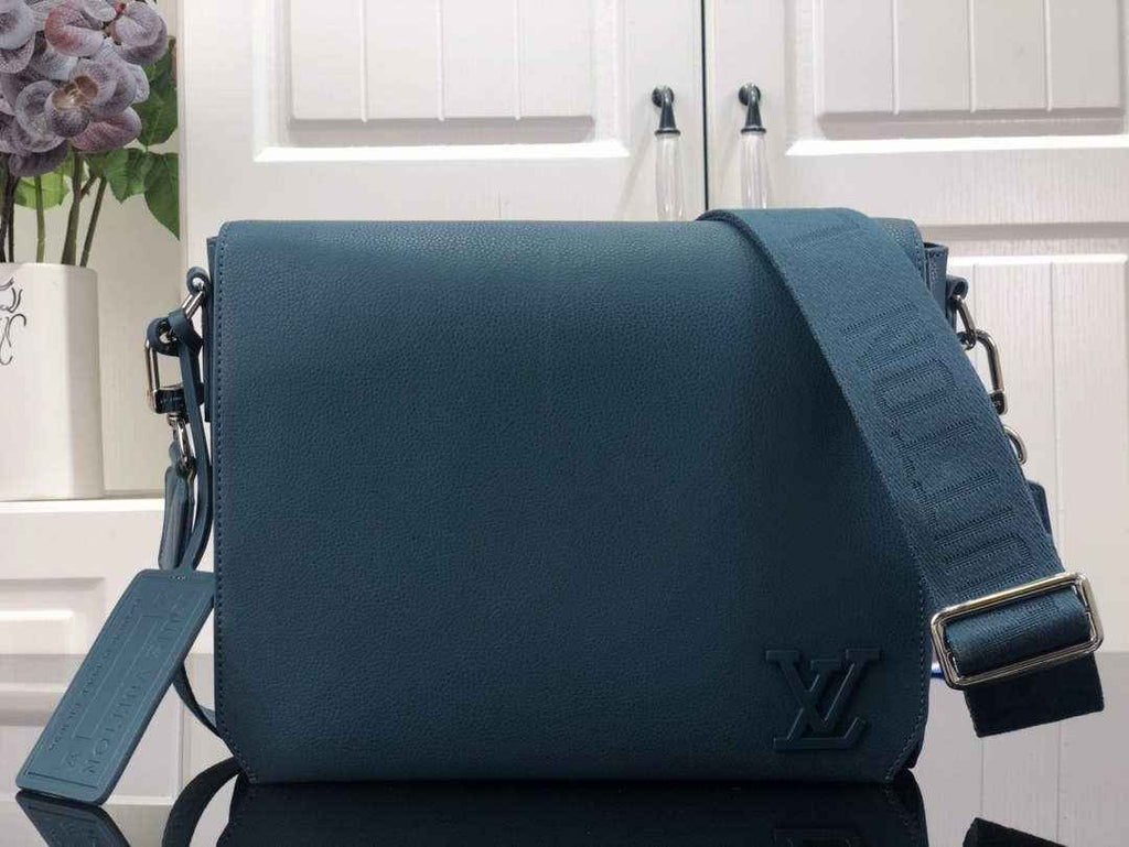 Louis Vuitton LV M57080 Aerogram Takeoff Messenger Bag Blue