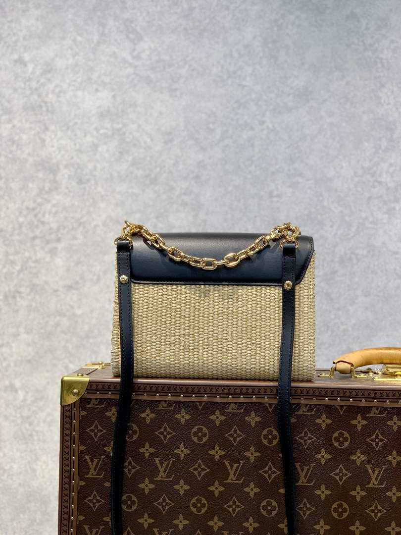 Louis Vuitton LV M57648 Twist MM Handbag Black