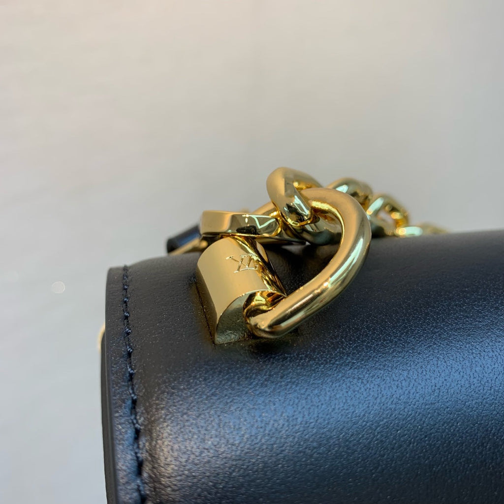 Louis Vuitton LV M57648 Twist MM Handbag Black