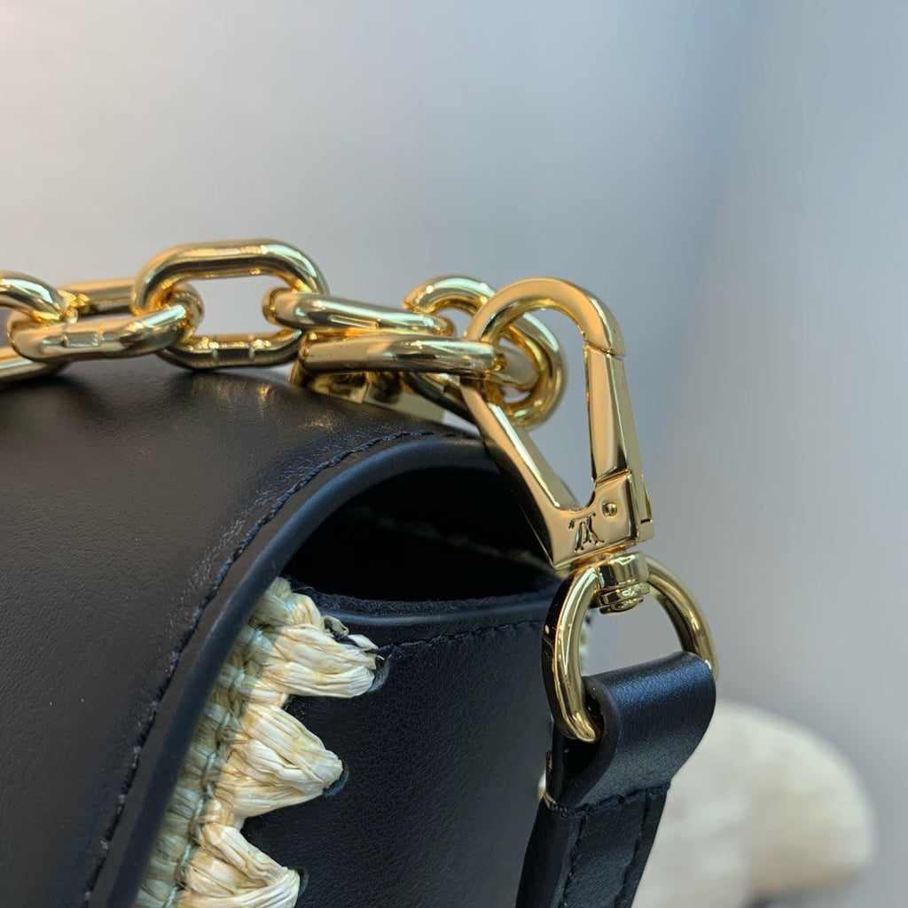 Louis Vuitton LV M57648 Twist MM Handbag Black
