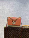 Louis Vuitton LV M57648 Twist MM Handbag Caramel