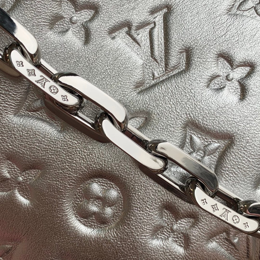 Louis Vuitton LV M57790 Coussin PM Handbags Silver