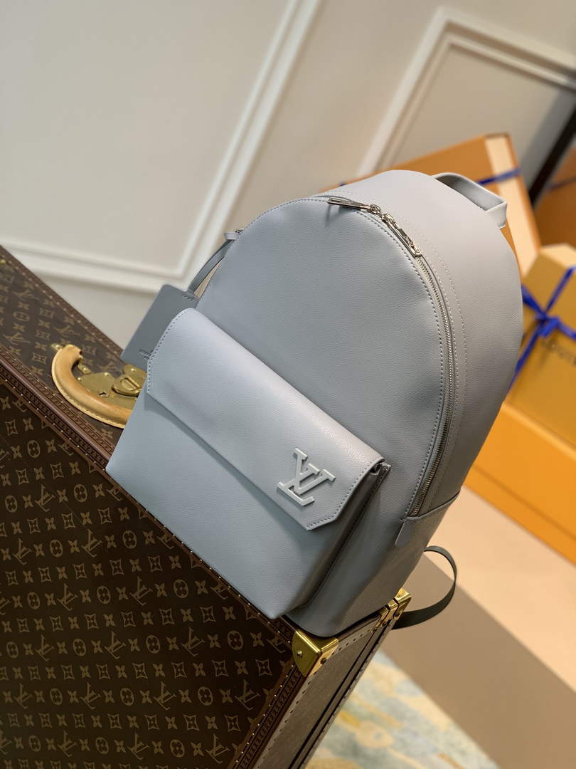 Louis Vuitton LV M59325 New Backpack Leather Gray