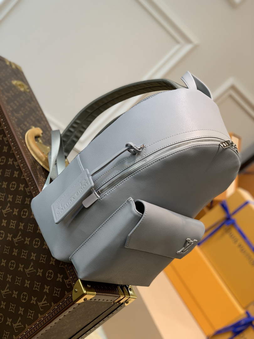 Louis Vuitton LV M59325 New Backpack Leather Gray