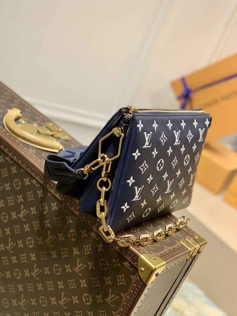 Louis Vuitton LV M59398 Coussin PM Handbags Navy Blue