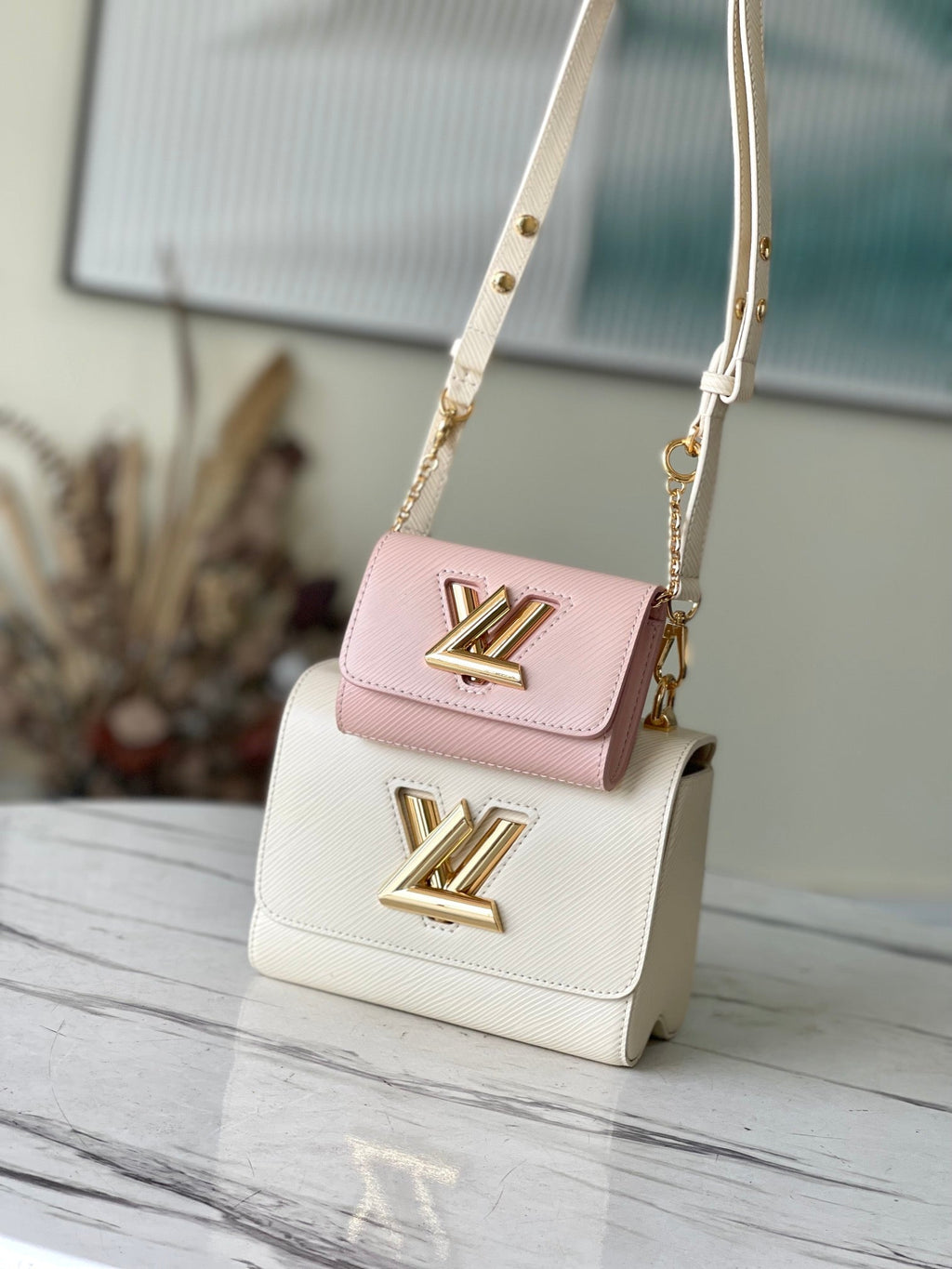 Louis Vuitton LV M59886 Twist PM Bag Epi Leather Beige Pink - Default Title - View 1