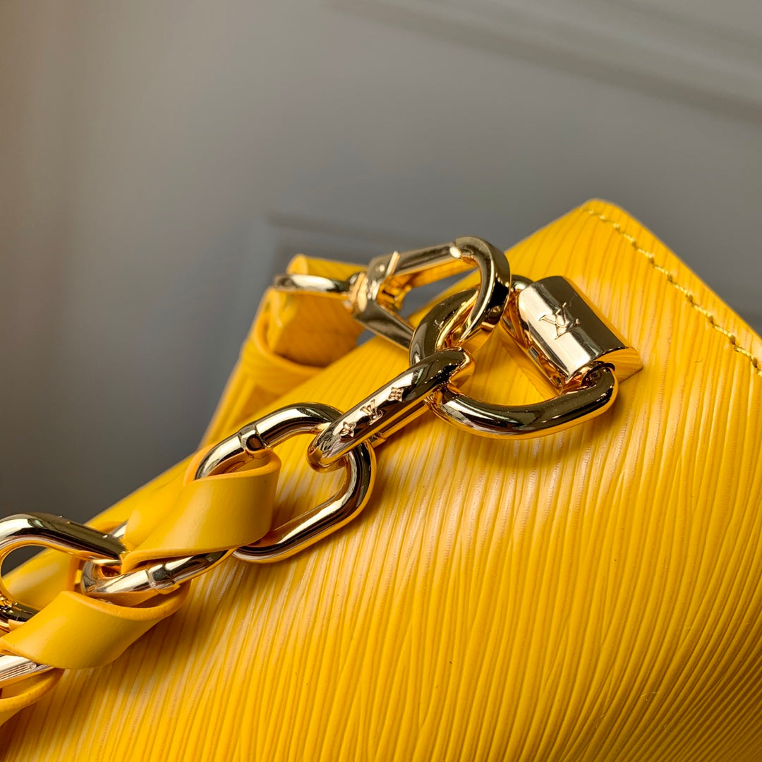 Louis Vuitton LV M59888 Twist MM Handbag Yellow