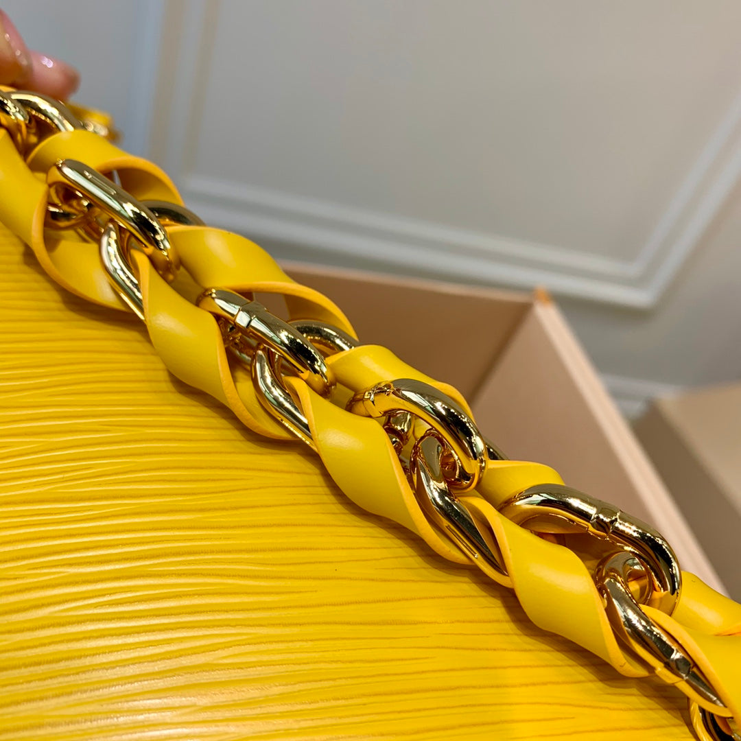 Louis Vuitton LV M59888 Twist MM Handbag Yellow
