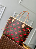 Louis Vuitton LV x TM Neverfull MM Bag M13263 Monogram cherry canvas