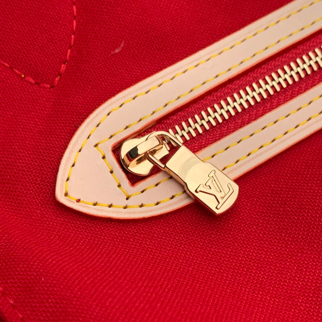 Louis Vuitton LV x TM Neverfull MM Bag M13263 Monogram cherry canvas
