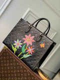 Louis Vuitton LV x YK OnTheGo MM Bag M46416 Black Leather - Default Title - View 1