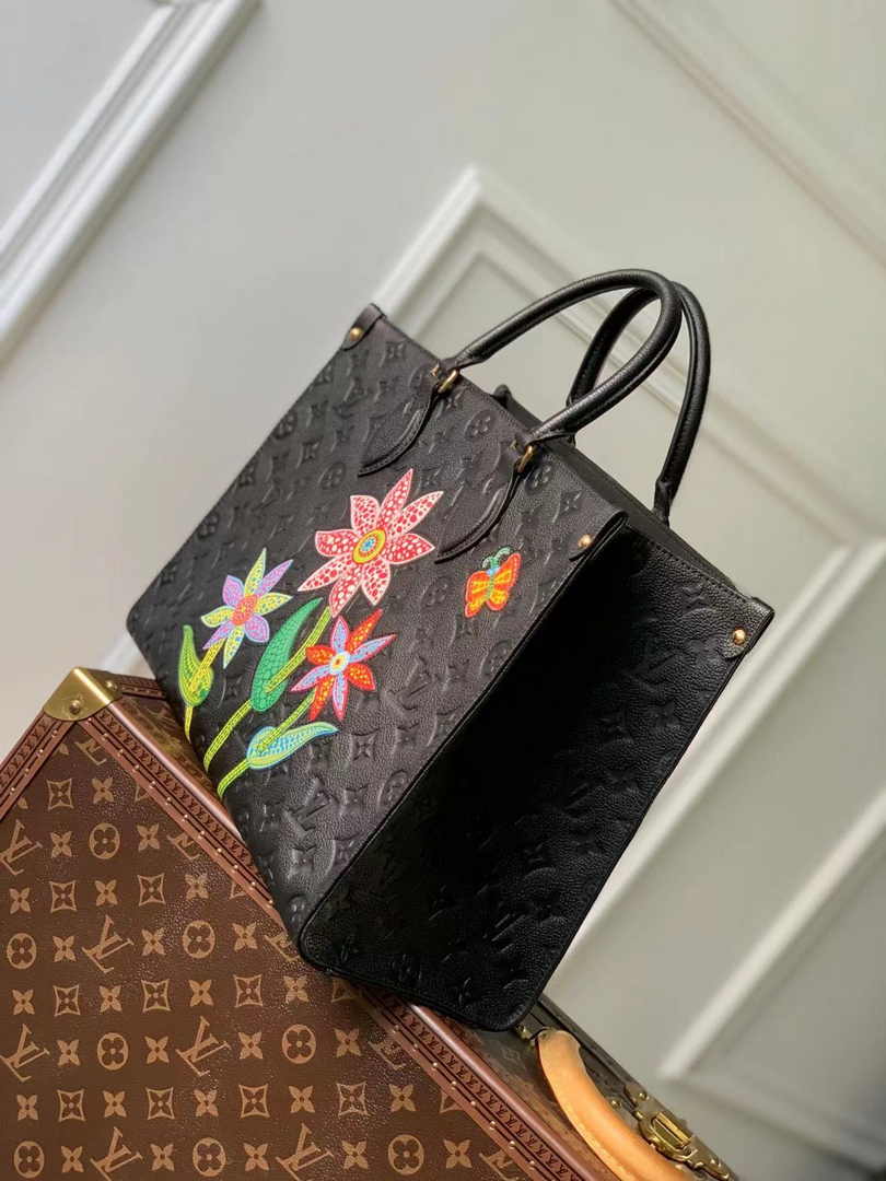 Louis Vuitton LV x YK OnTheGo MM Bag M46416 Black Leather - Default Title - View 2