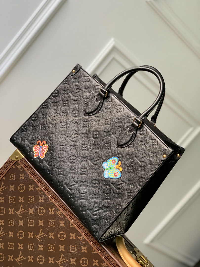 Louis Vuitton LV x YK OnTheGo MM Bag M46416 Black Leather - Default Title - View 3