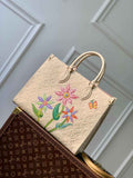 Louis Vuitton LV x YK OnTheGo MM Bag M46416 Beige Leather - Default Title - View 1