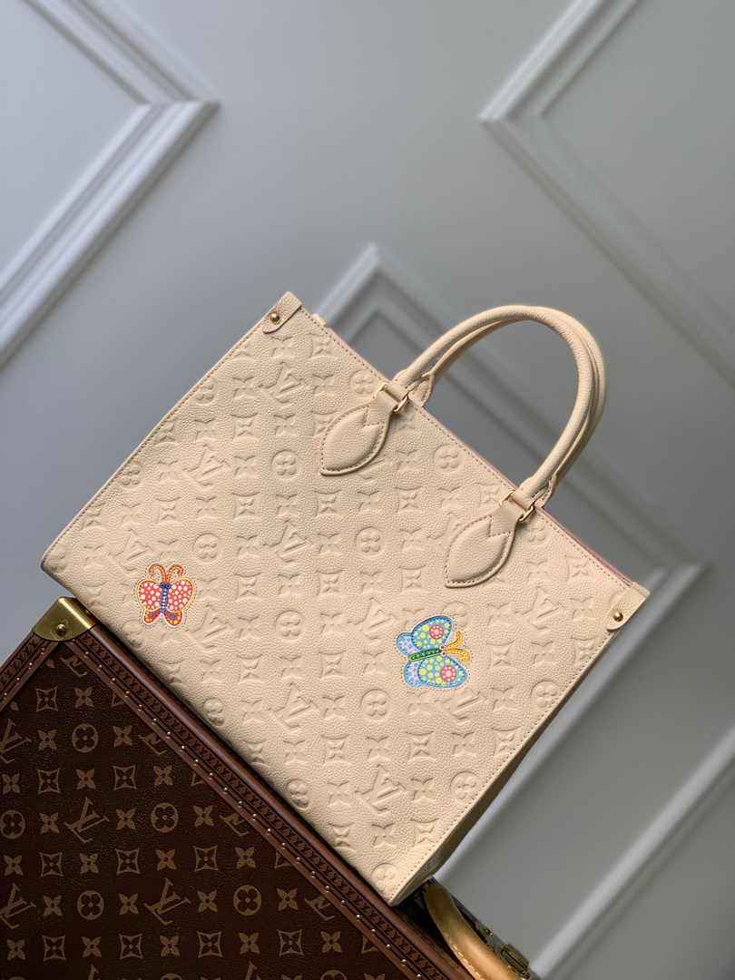 Louis Vuitton LV x YK OnTheGo MM Bag M46416 Beige Leather - Default Title - View 2