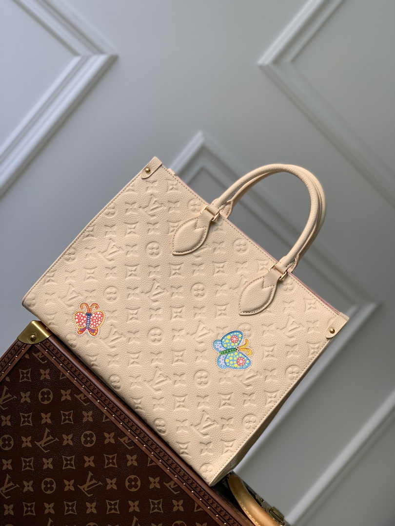 Louis Vuitton LV x YK OnTheGo MM Bag M46416 Beige Leather - Default Title - View 2